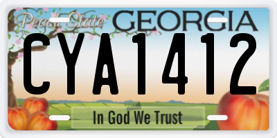 GA license plate CYA1412