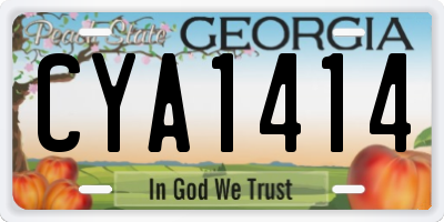 GA license plate CYA1414