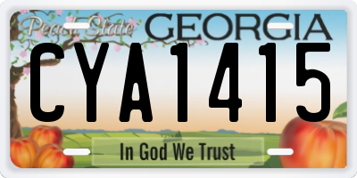 GA license plate CYA1415