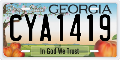 GA license plate CYA1419