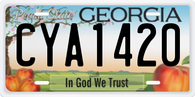 GA license plate CYA1420
