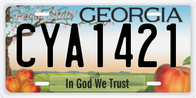 GA license plate CYA1421