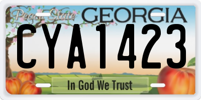 GA license plate CYA1423