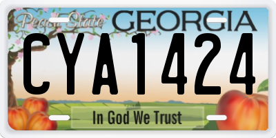 GA license plate CYA1424