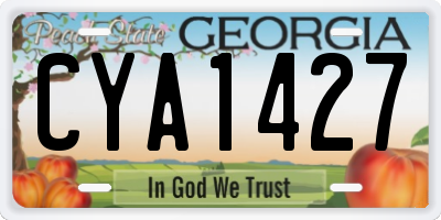 GA license plate CYA1427