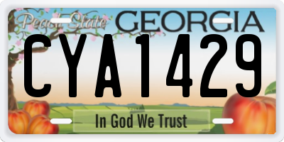 GA license plate CYA1429