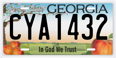 GA license plate CYA1432