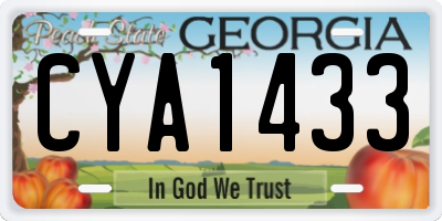 GA license plate CYA1433