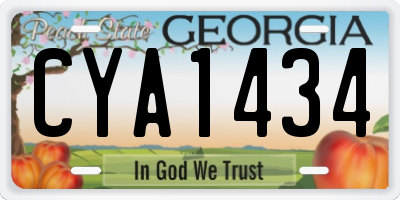 GA license plate CYA1434