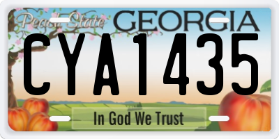 GA license plate CYA1435