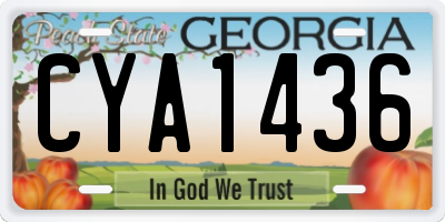 GA license plate CYA1436
