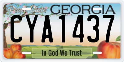 GA license plate CYA1437