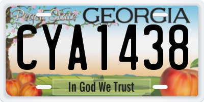 GA license plate CYA1438