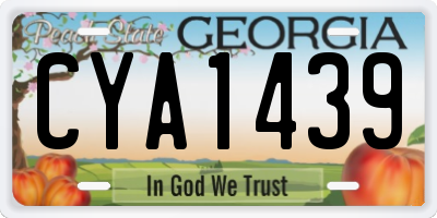 GA license plate CYA1439