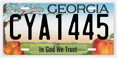 GA license plate CYA1445