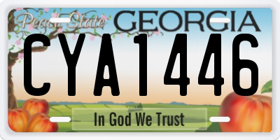 GA license plate CYA1446