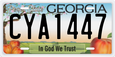 GA license plate CYA1447