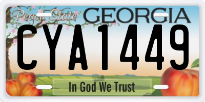 GA license plate CYA1449