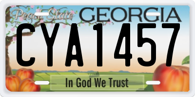 GA license plate CYA1457