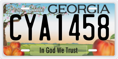 GA license plate CYA1458
