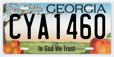GA license plate CYA1460