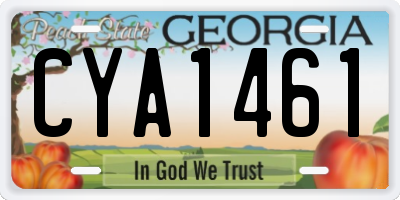 GA license plate CYA1461