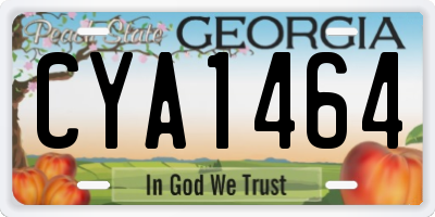 GA license plate CYA1464