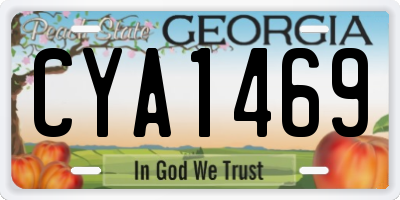 GA license plate CYA1469