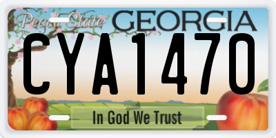 GA license plate CYA1470