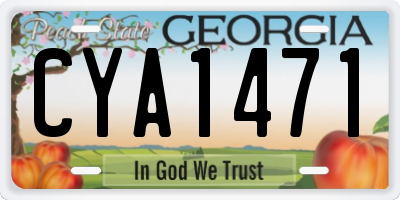 GA license plate CYA1471