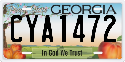 GA license plate CYA1472