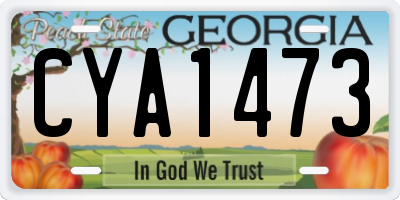 GA license plate CYA1473