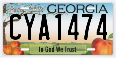 GA license plate CYA1474
