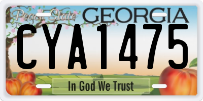 GA license plate CYA1475