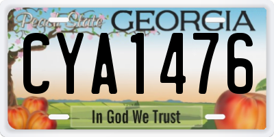 GA license plate CYA1476