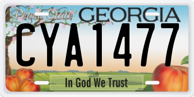 GA license plate CYA1477