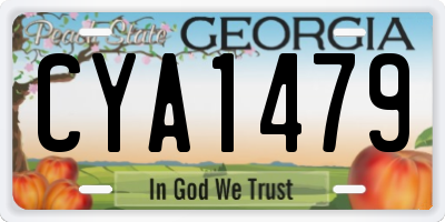 GA license plate CYA1479