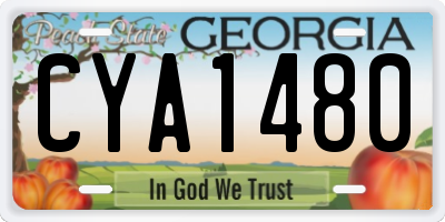 GA license plate CYA1480