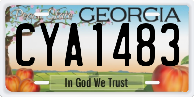 GA license plate CYA1483