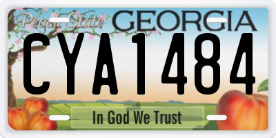 GA license plate CYA1484