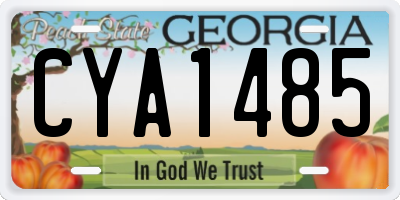 GA license plate CYA1485