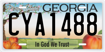 GA license plate CYA1488