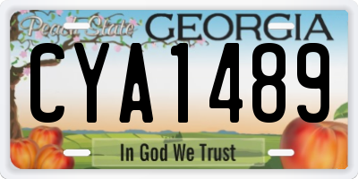 GA license plate CYA1489