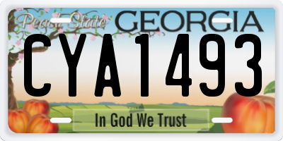 GA license plate CYA1493