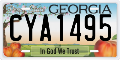 GA license plate CYA1495