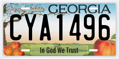 GA license plate CYA1496