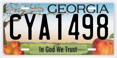 GA license plate CYA1498