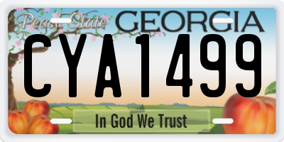 GA license plate CYA1499