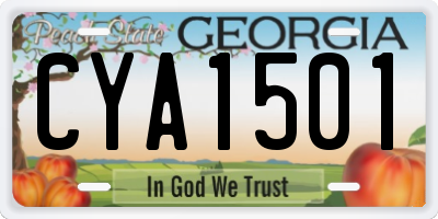 GA license plate CYA1501