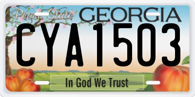 GA license plate CYA1503